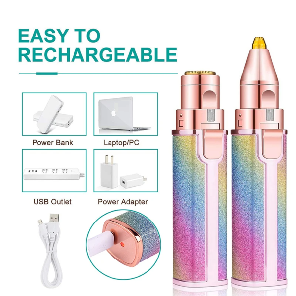 2 in 1 Rechargeable Electric Facial Hair Remover